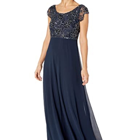 J Kara long dress with flutter sleeve - Picture 1 of 4